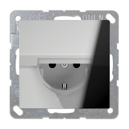 Розетка IP44 с заземлением и с крышкой Jung FDdesign Хром (в сборе) 