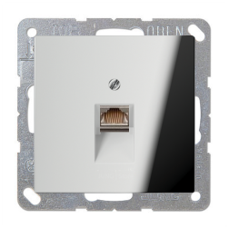 Розетка компьютерная 1xRJ45 UTP 6 категории Jung FDdesign Хром (в сборе) 