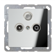 Розетка TV / SAT проходная Jung LSplus Хром (в сборе) 