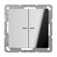 Выключатель двухклавишный с подсветкой Jung FDdesign Хром (в сборе) 