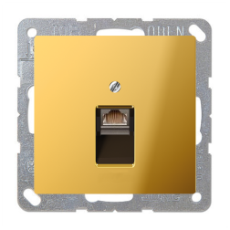 Розетка компьютерная 1xRJ45 UTP 6 категории Jung LS990 Имитация золота (в сборе) 