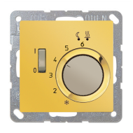 Терморегулятор для теплого пола с внешним датчиком Jung LS990 Имитация золота (в сборе) 