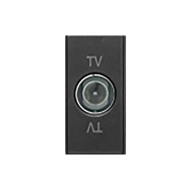 Розетка TV проходная на 1 модуль Bticino Axolute овал Антрацит (в сборе) 
