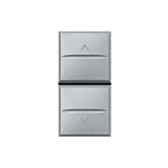 Выключатель кнопочный для рольставней на 1 модуль Bticino Axolute квадрат Алюминий (в сборе)