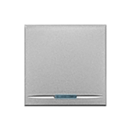 Выключатель одноклавишный с подсветкой Bticino Axolute овал Алюминий (в сборе) 