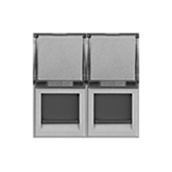 Розетка компьютерная двойная 2xRJ45 UTP 6 категории Bticino Axolute овал Алюминий (в сборе) 