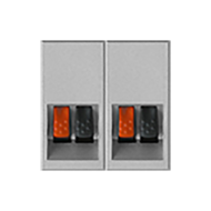 Розетка аккустическая двойная Bticino Axolute квадрат Алюминий (в сборе) 