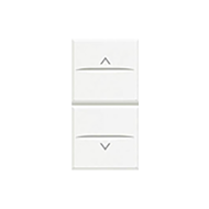 Выключатель кнопочный для рольставней на 1 модуль Bticino Axolute квадрат Белый (в сборе)