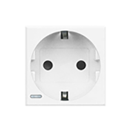 Розетка с заземлением и со шторками, самозажимные клеммы Bticino Axolute овал Белый (в сборе)