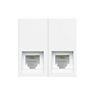 Розетка телефонная двойная 2xRJ11 Bticino Axolute квадрат Белый (в сборе)