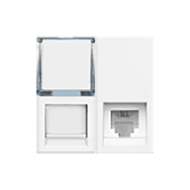 Розетка телефон компьютер RJ11 / RJ45 UTP 6 категории Bticino Axolute квадрат Белый (в сборе) 