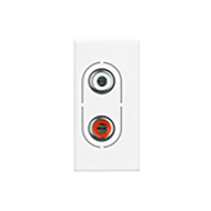 Розетка аудио / видео RCA на 1 модуль Bticino Axolute квадрат Белый (в сборе) 