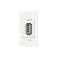 Розетка USB для зарядки устройств на 1 модуль Bticino Axolute квадрат Белый (в сборе) 