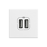 Розетка силовая с USB зарядкой Bticino Axolute овал Белый (в сборе)