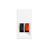 Розетка аккустическая на 1 модуль Bticino Axolute овал Белый (в сборе) 