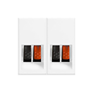 Розетка аккустическая двойная Bticino Axolute овал Белый (в сборе) 