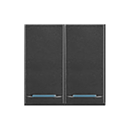 Выключатель двухклавишный с подсветкой Bticino Axolute квадрат Антрацит (в сборе) 