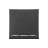 Выключатель одноклавишный Bticino Axolute квадрат Антрацит (в сборе) 