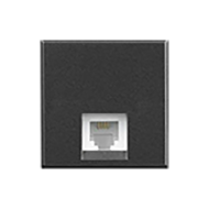 Розетка телефонная 1xRJ11 Bticino Axolute квадрат Антрацит (в сборе) 