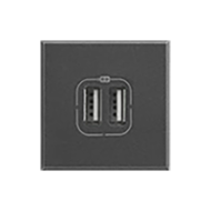 Розетка силовая с USB зарядкой Bticino Axolute овал Антрацит (в сборе)
