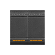 Выключатель двухклавишный с подсветкой Bticino Living Light Air Антрацит (в сборе) 