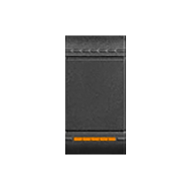 Выключатель одноклавишный с подсветкой на 1 модуль Bticino Living Light Air Антрацит (в сборе) 