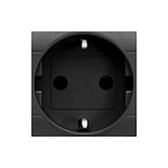 Розетка с заземлением и со шторками, самозажимные клеммы Bticino Living Light Air Антрацит (в сборе)