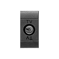 Розетка TV проходная на 1 модуль Bticino Living Light Air Антрацит (в сборе) 