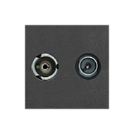 Розетка TV / SAT простая Bticino Living Light Air Антрацит (в сборе) 