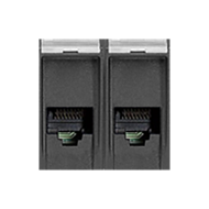 Розетка телефонная двойная 2xRJ11 Bticino Living Light Air Антрацит (в сборе)