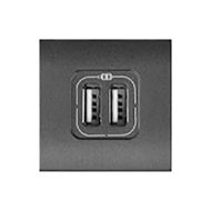 Розетка USB для зарядки устройств Bticino Living Light Air Антрацит (в сборе) 