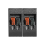 Розетка аккустическая двойная Bticino Living Light Air Антрацит (в сборе) 