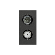 Розетка TV / SAT простая на 1 модуль Bticino Living Light Air Антрацит (в сборе) 