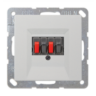 Розетка аккустическая двойная Jung LSplus Светло-серый (в сборе) 