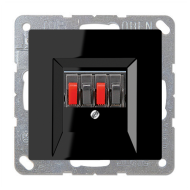 Розетка аккустическая двойная Jung LSdesign Черный (в сборе) 