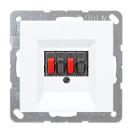 Розетка аккустическая двойная Jung LSplus Белый (в сборе) 