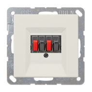 Розетка аккустическая двойная Jung LSplus Слоновая кость (в сборе) 