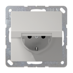 Розетка IP44 с заземлением и с крышкой Jung FDdesign Светло-серый (в сборе) 