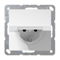 Розетка IP44 с заземлением и с крышкой Jung FDdesign Белый (в сборе) 