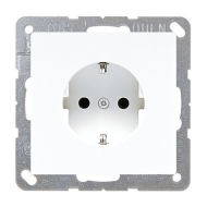 Розетка с заземлением, самозажимные клеммы Jung LSdesign Белый (в сборе) 