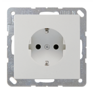 Розетка с заземлением, самозажимные клеммы Jung LSplus Светло-серый (в сборе) 