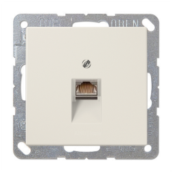 Розетка компьютерная 1xRJ45 UTP 6 категории Jung FDdesign Слоновая кость (в сборе) 