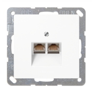 Розетка телефонная двойная 2xRJ11 Jung LSplus Белый (в сборе) 