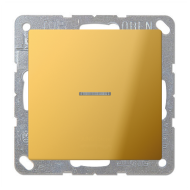 Выключатель одноклавишный с подсветкой Jung LS990 Золото (в сборе) 