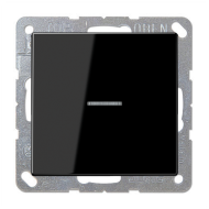 Выключатель одноклавишный с подсветкой Jung LS990 Черный (в сборе) 