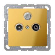 Розетка TV / SAT проходная Jung LS990 Золото (в сборе) 