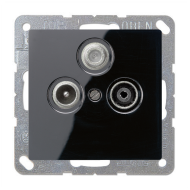 Розетка TV / SAT проходная Jung LSdesign Черный (в сборе) 