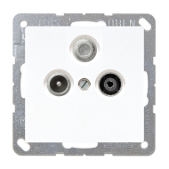 Розетка TV / SAT проходная Jung LSplus Белый (в сборе) 