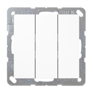 Выключатель трехклавишный Jung LS990 Белоснежный матовый (в сборе) 