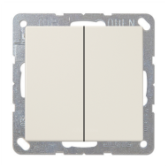 Выключатель двухклавишный Jung FDdesign Слоновая кость (в сборе) 
